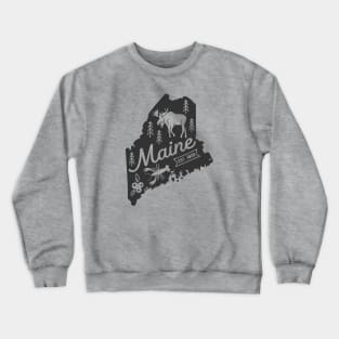 State of Maine Graphic Tee Crewneck Sweatshirt